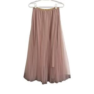 ChicWish Fluffy Layered Tulle Skirt Blush Pink Nude Small to Medium Womens Fairy